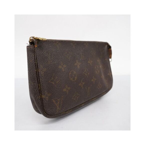 Pre Loved Louis Vuitton Canvas Pochette Accessoire Handbag Women Brown Clutch - Picture 2 of 8